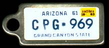 1963 Arizona DAV Tag