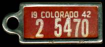 1942 Colorado DAV Tag
