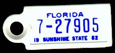 1962 Florida DAV Tag