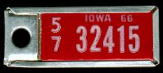 1966 Iowa DAV Tag