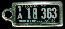 1953 Idaho DAV Tag