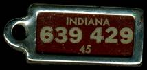 1945 Indiana DAV Tag