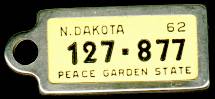 1962 North Dakota DAV Tag
