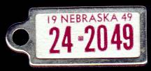 1949 Nebraska DAV Tag