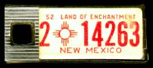 1952 New Mexico DAV Tag
