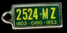 1953 Ohio DAV Tag