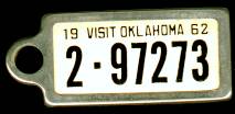 1962 Oklahoma DAV Tag