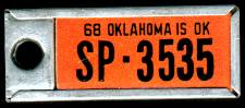 1968 Oklahoma DAV Tag