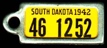 1942 South Dakota DAV Tag