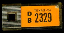 1951 Texas DAV Tag