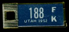 1952 Utah DAV Tag