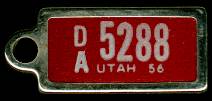 1956 Utah DAV Tag