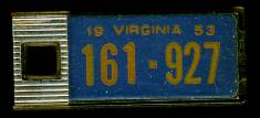 1953 Virginia DAV Tag
