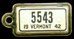 1942 Vermont DAV Tag