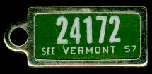 1957 Vermont DAV Tag