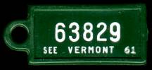 1961 Vermont DAV Tag