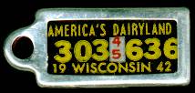 1945 Wisconsin DAV Tag