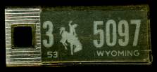 1953 Wyoming DAV Tag