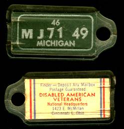 1946 Michigan DAV Tag