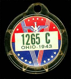 1943 Ohio DAV Tag (front)