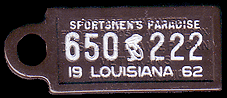 1962 Louisiana DAV Tag